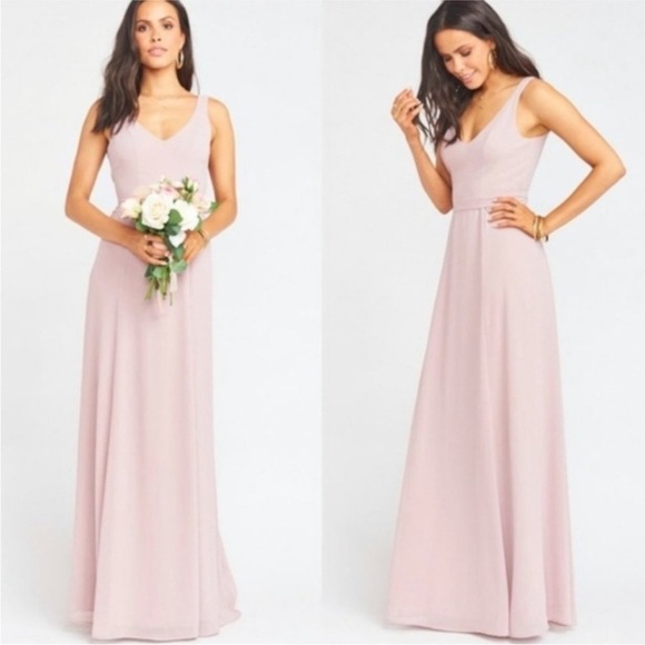 Show Me Your Mumu Jenn Dusty Blush Crisp Maxi Dress Size Small - Picture 2 of 16